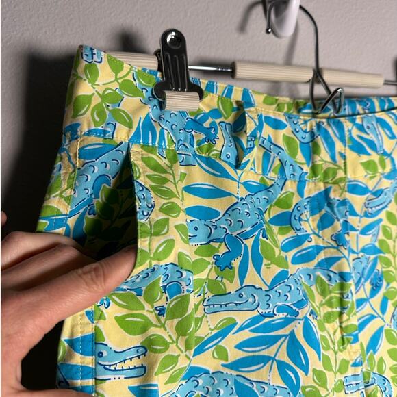 Lily Pulitzer Vintage Mimosa Alligator Cotton Blend Carpis Pants Women's 6 - Picture 4 of 7